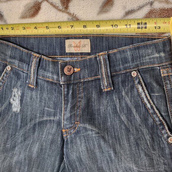 Frankie B Limited Edition Jeans - Embroidered Butterfly Pockets & Boot Cut Leg - Picture 2 of 14